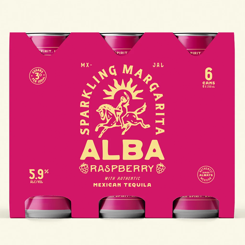 Alba Sparkling Raspberry Margarita 5.9% 250ml 6 Pack Cans
