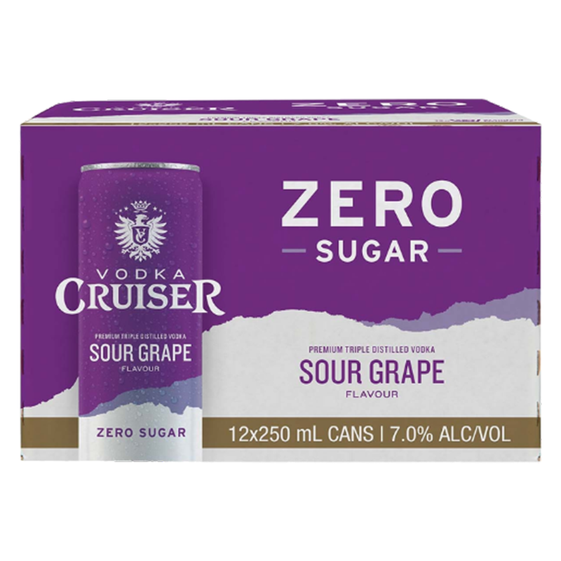 Crusier Zero Sugar Sour Grape 7% 250ml 12pk Cans