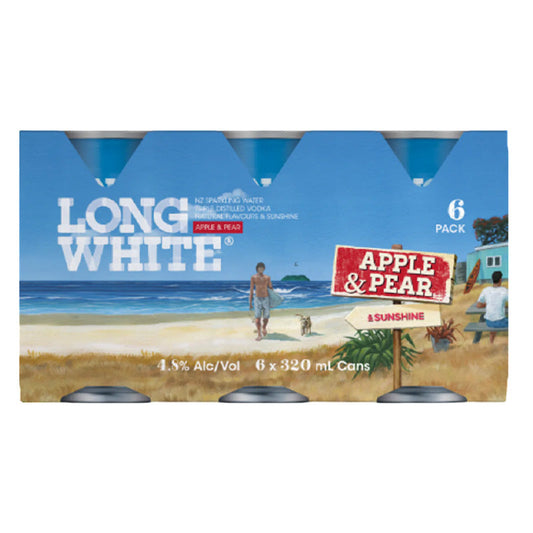 Long White Apple and Pear 6 Pack Cans