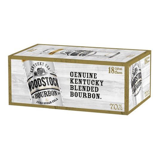Woodstock Bourbon & Cola Zero Sugar 7% 18pk Cans